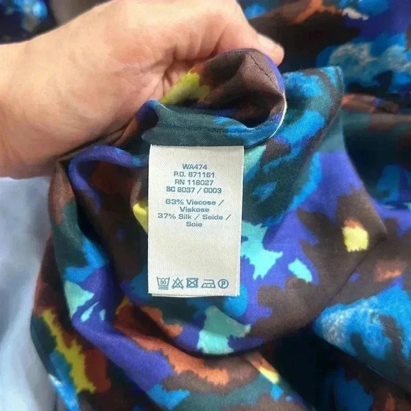 Boden Multicolor Floral Pattern Print Silk Blend Top Blouse Women’s Size… - Picture 9 of 9
